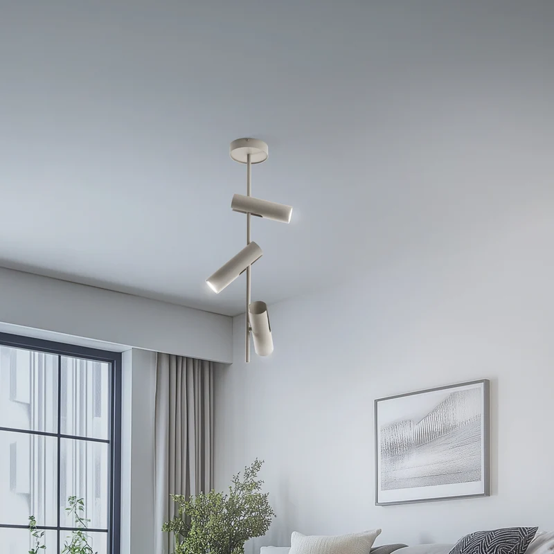 B-Ware SIGMA Deckenspot Leda 3 Strahler Lampe taupe Stahl GU10 3-flammig Höhe 76 cm 104