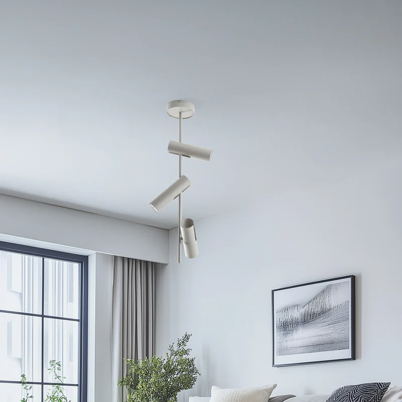 B-Ware SIGMA Deckenspot Leda 3 Strahler Lampe taupe Stahl GU10 3-flammig Höhe 76 cm 104