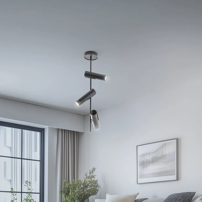 B-Ware Leda Deckenspot Deckenstrahler Lampe Leuchte anthrazit Stahl dreiflammig 76 cm