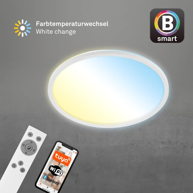 B-Ware Briloner LED-Deckenlampe Slim S dimmbar CCT weiß Ø 45 cm Deckenleuchte Lampe