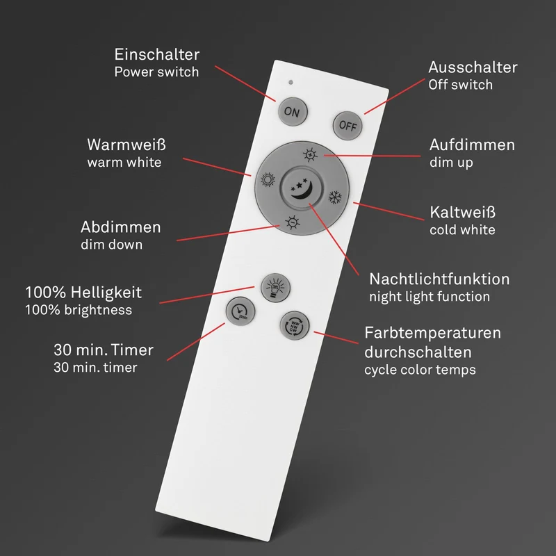 B-Ware Briloner LED-Deckenlampe Slim S dimmbar CCT weiß Ø 45 cm Deckenleuchte Lampe