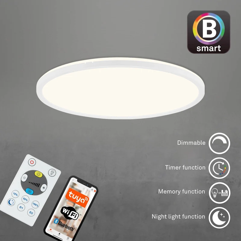 B-Ware Briloner LED-Deckenlampe Slim S dimmbar CCT weiß Ø 45 cm Deckenleuchte Lampe