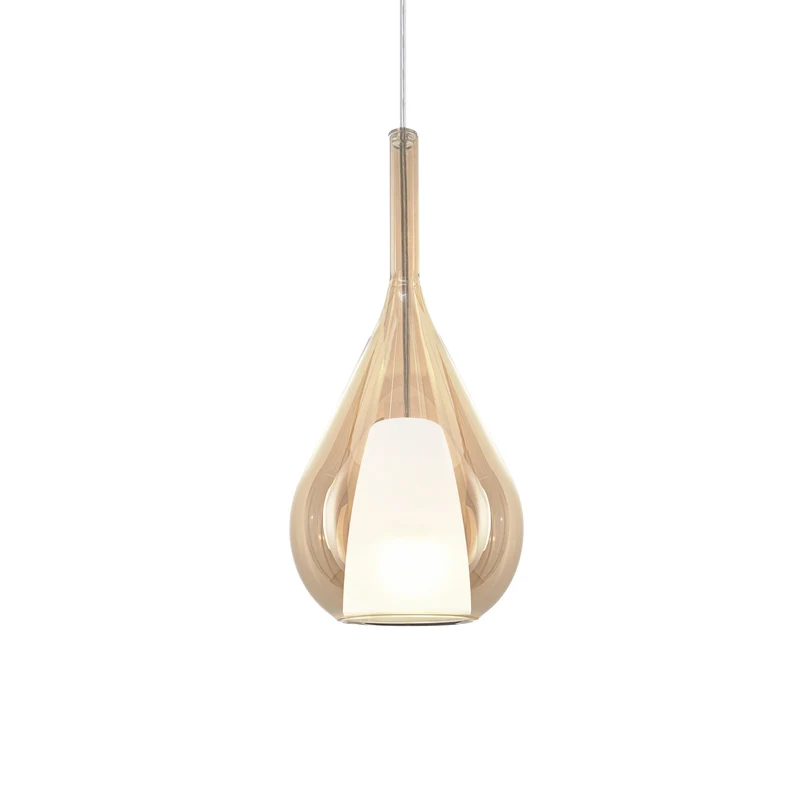 B-Ware Ideal Lux Pendellampe Hängelampe Kalique 3 Amber Kunststoff extern dimmbar LED