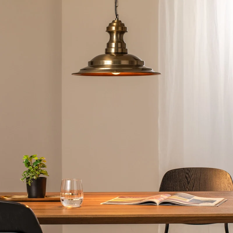 B-Ware Hängeleuchte Pendelleuchte Sivani Leuchte gold antik Metall Esszimmer Wohnzimmer