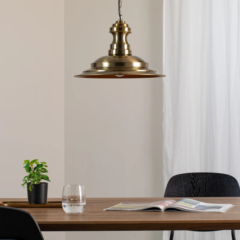 B-Ware Hängeleuchte Pendelleuchte Sivani Leuchte gold antik Metall Esszimmer Wohnzimmer