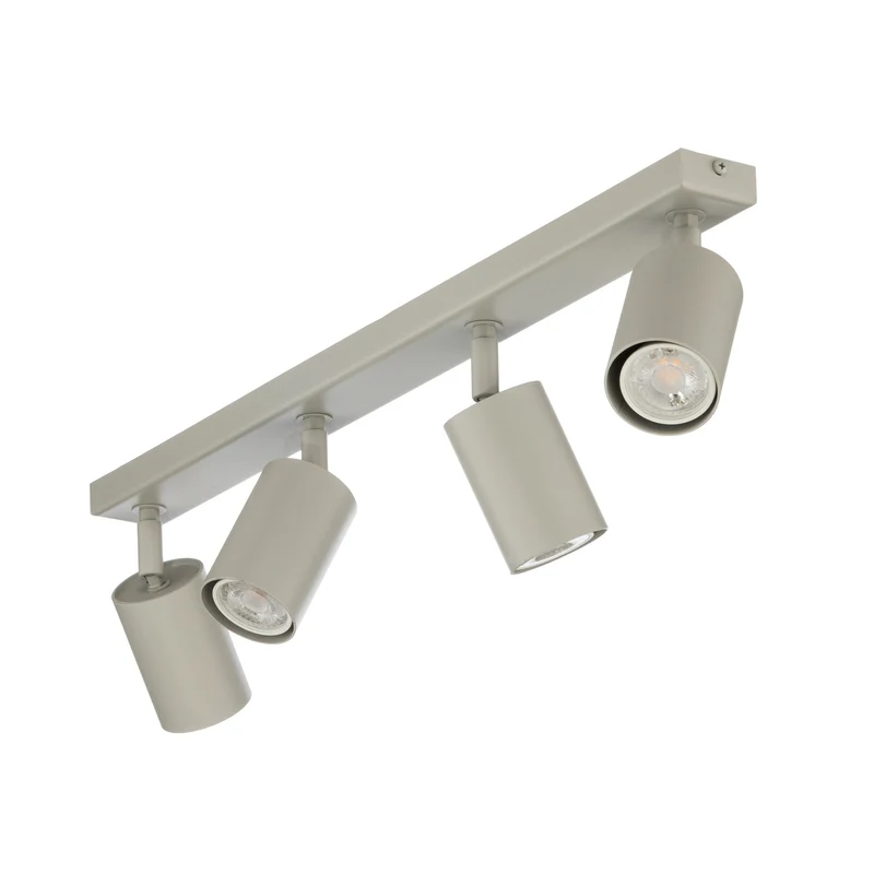 B-Ware Zoom Deckenstrahler Deckenleuchte Strahler 4-flammig Stahl grau beige GU10