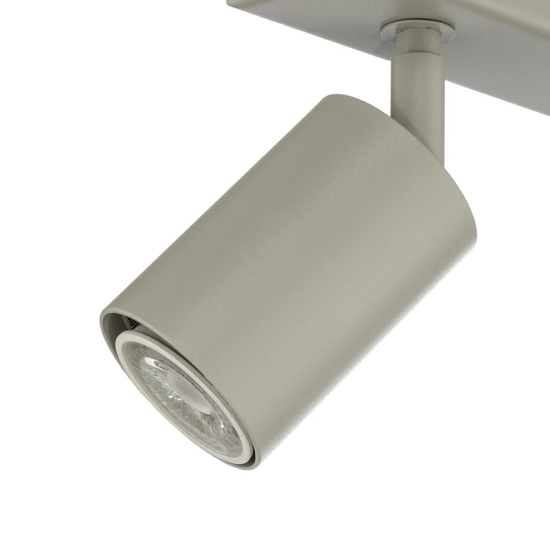 B-Ware Zoom Deckenstrahler Deckenleuchte Strahler 4-flammig Stahl grau beige GU10