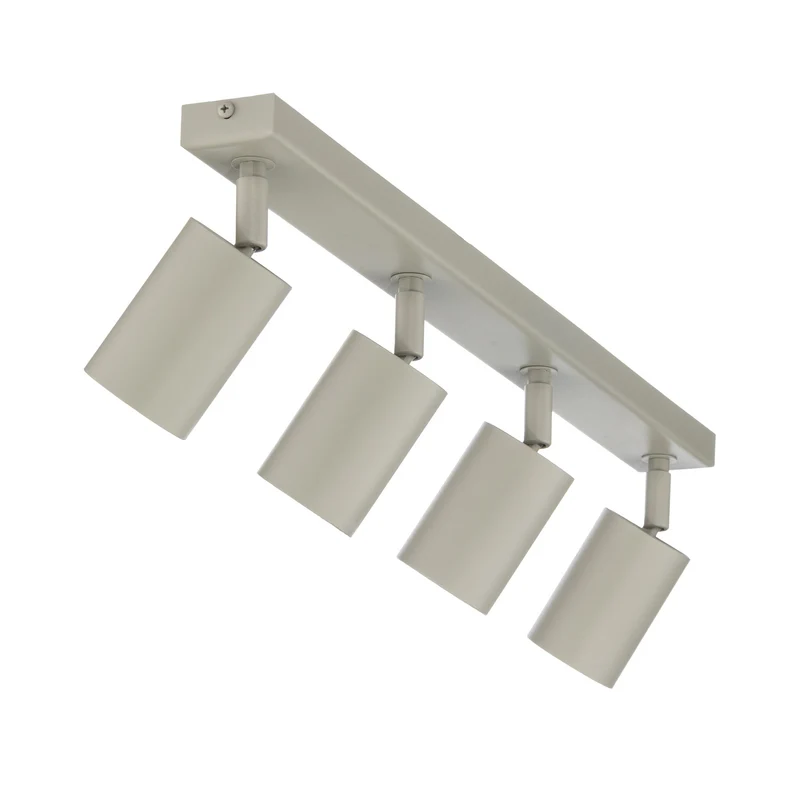 B-Ware Zoom Deckenstrahler Deckenleuchte Strahler 4-flammig Stahl grau beige GU10