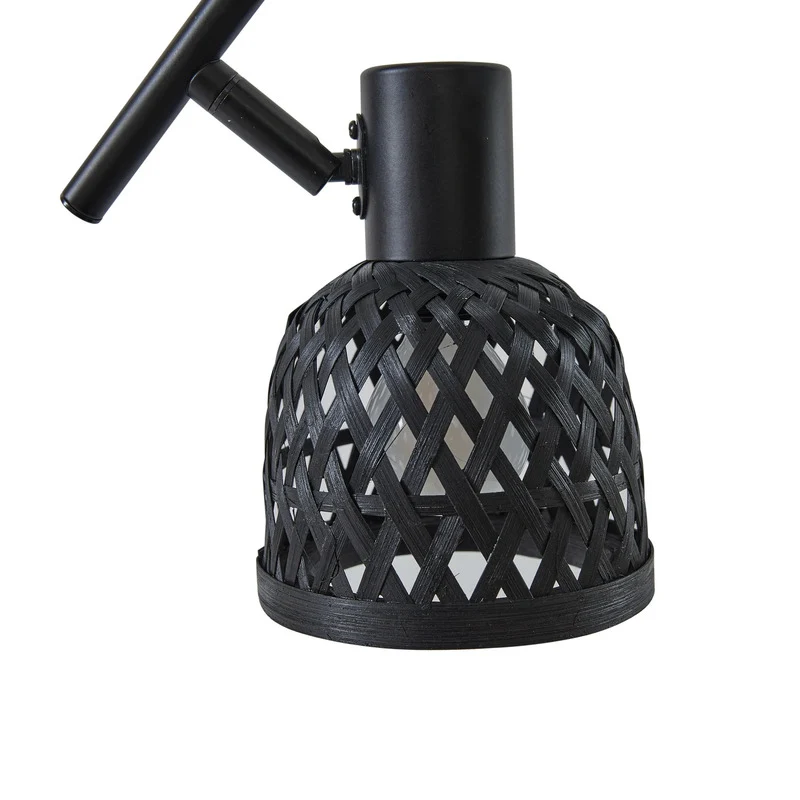 B-Ware Lindby Deckenleuchte Lampe Eskil Schwarz Bambus 4-flammig E14 LED Leuchte Licht