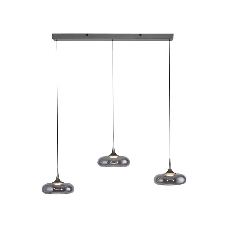 B-Ware SCHÖNER WOHNEN Pendelleuchte Hängelampe LED POSH Grau Glas verstellbar 3000 K
