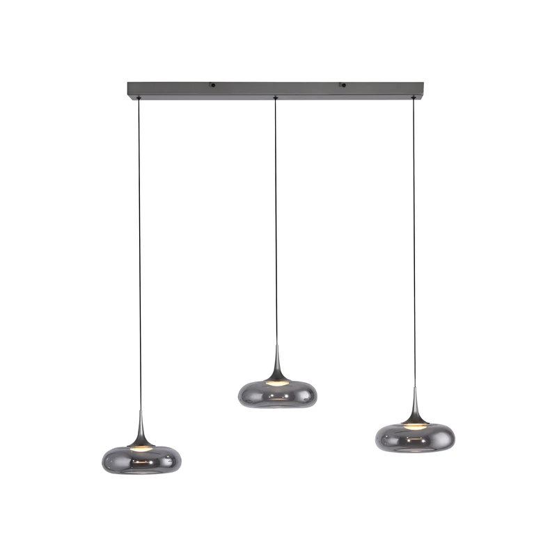 B-Ware SCHÖNER WOHNEN Pendelleuchte Hängelampe LED POSH Grau Glas verstellbar 3000 K