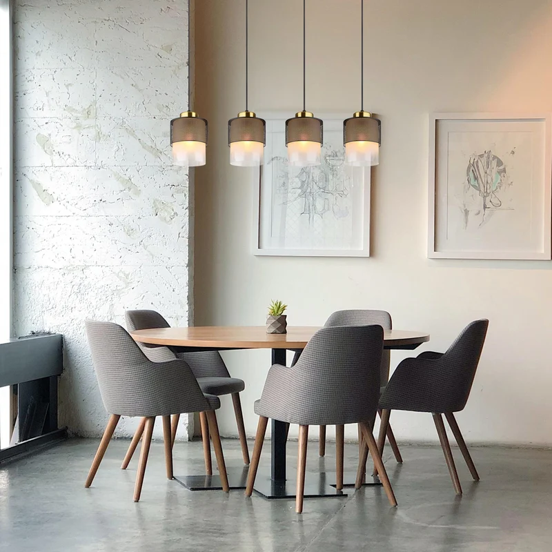 B-Ware Globo Hängeleuchte Pendelleuchte Olga 4-flg LED dimmbar schwarz 91cm Metall Glas