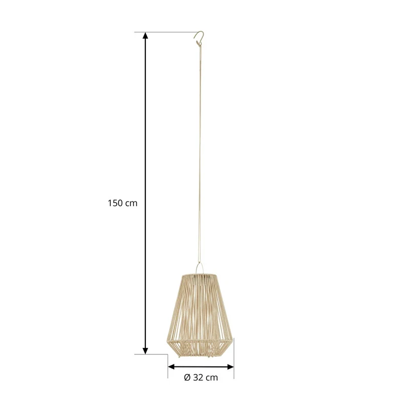 B-Ware Austas LED-Solarhängelampe Ø32cm beige USB Gartenlampe Hängelampe IP54 Leuchte