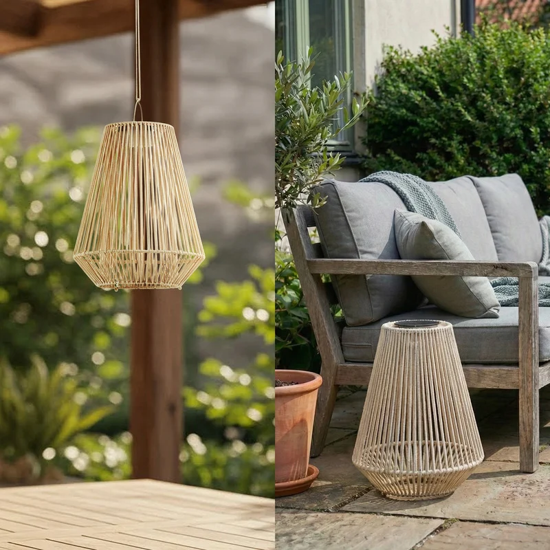 B-Ware Austas LED-Solarhängelampe Ø32cm beige USB Gartenlampe Hängelampe IP54 Leuchte