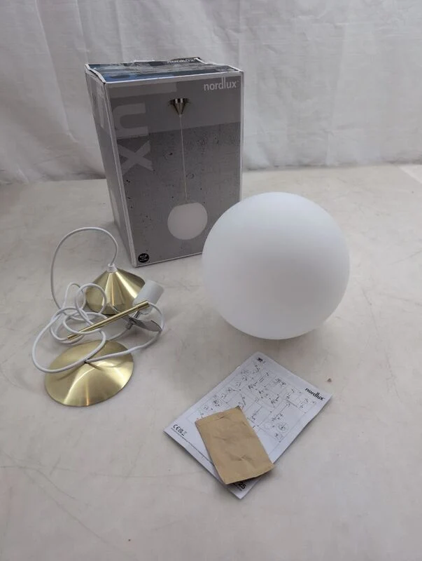 B-Ware Nordlux Hängeleuchte Pendelleuchte Grant LED Lampe dimmbar messing weiß Ø25cm