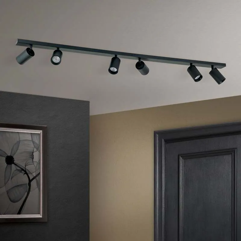 B-Ware Orion Deckenstrahler Sean 6-flammig LED Strahler dimmbar schwarz 130x6cm