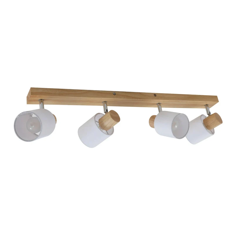 B-Ware Lindby Deckenstrahler Wanessa 67cm 4-flg Holz weiß E14 dimmbar IP20