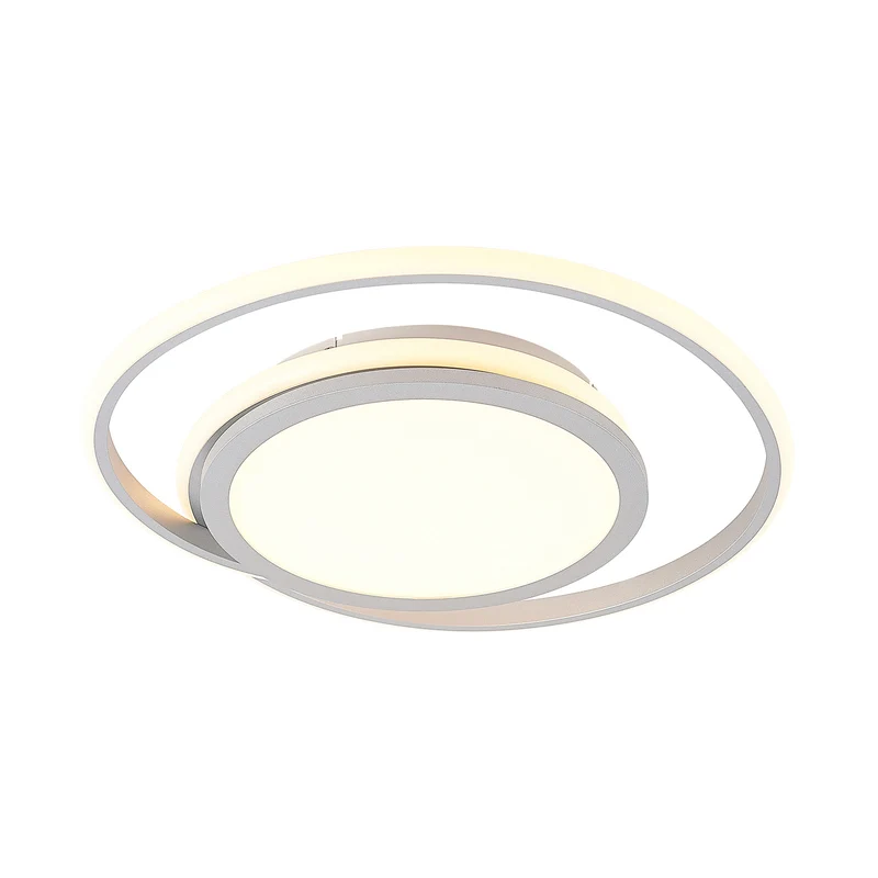 B-Ware Lucande Deckenlampe LED Noud dimmbar silber Leuchte 49cm Aluminium Kunststoff