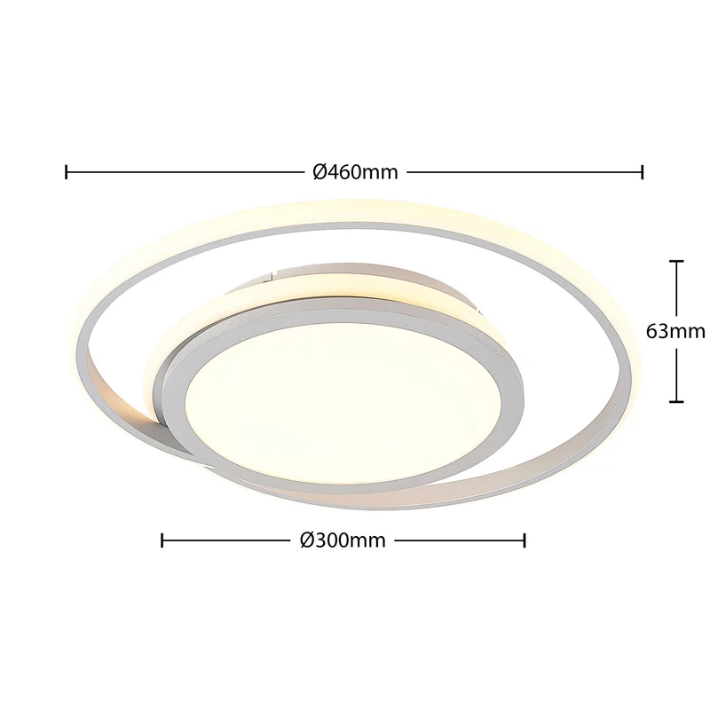 B-Ware Lucande Deckenlampe LED Noud dimmbar silber Leuchte 49cm Aluminium Kunststoff