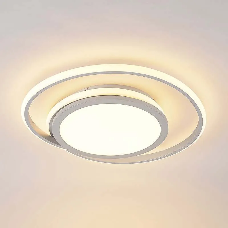 B-Ware Lucande Deckenlampe LED Noud dimmbar silber Leuchte 49cm Aluminium Kunststoff