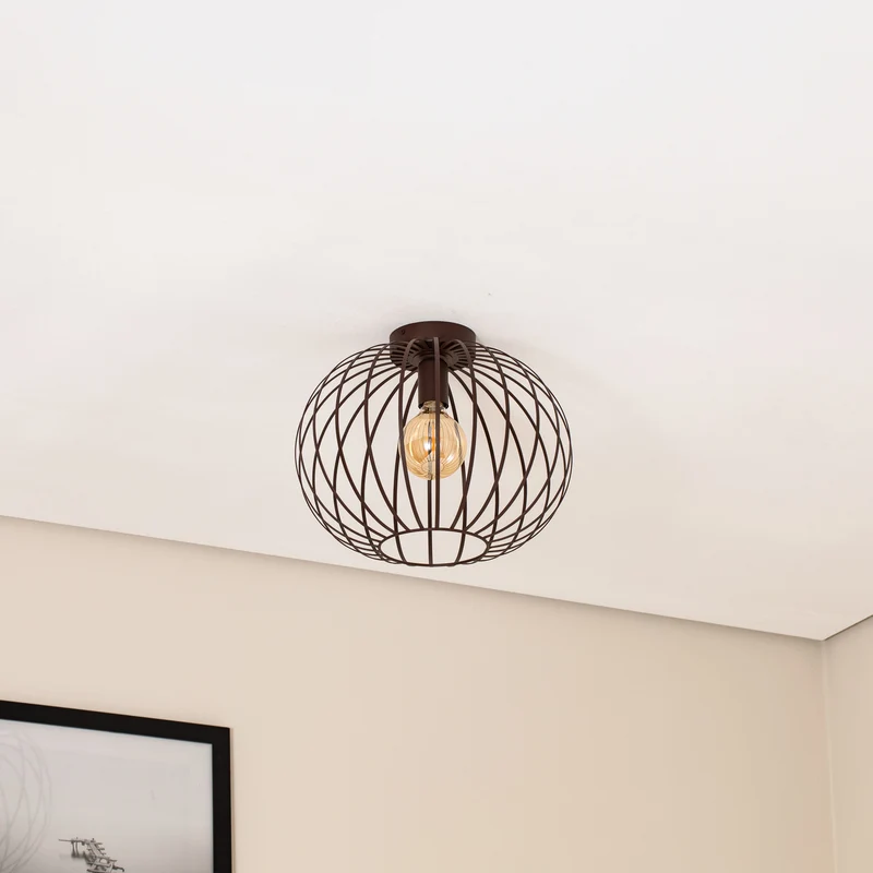 B-Ware Deckenleuchte Cruce LED dimmbar Stahl dunkelbraun Ø40cm Lampe Leuchte 28cm