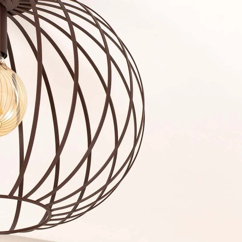 B-Ware Deckenleuchte Cruce LED dimmbar Stahl dunkelbraun Ø40cm Lampe Leuchte 28cm