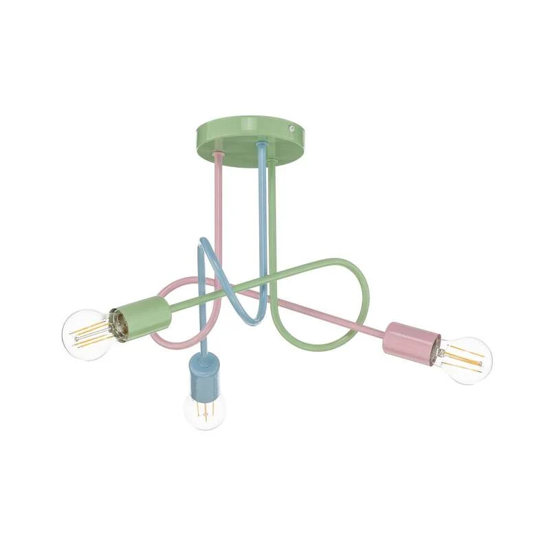 B-Ware Deckenleuchte Oxford LED Lampe dimmbar 3-flammig bunt Metall 45x45cm IP20