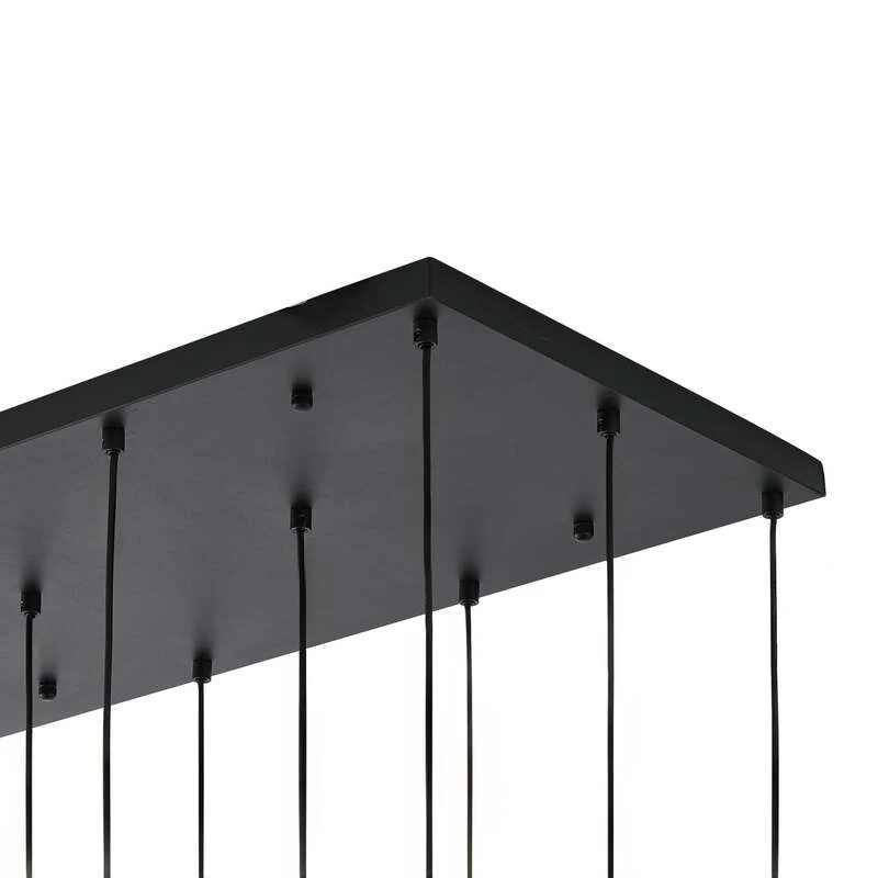 B-Ware Lucande Hängeleuchte Lumavia 12-flg LED Pendelleuchte dimmbar schwarz klar