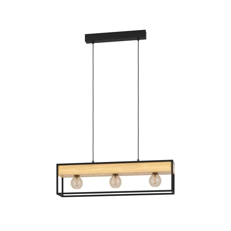 B-Ware Eglo Hängelampe Hängeleuchte Libertad 1 LED Pendelleuchte dimmbar schwarz/holz