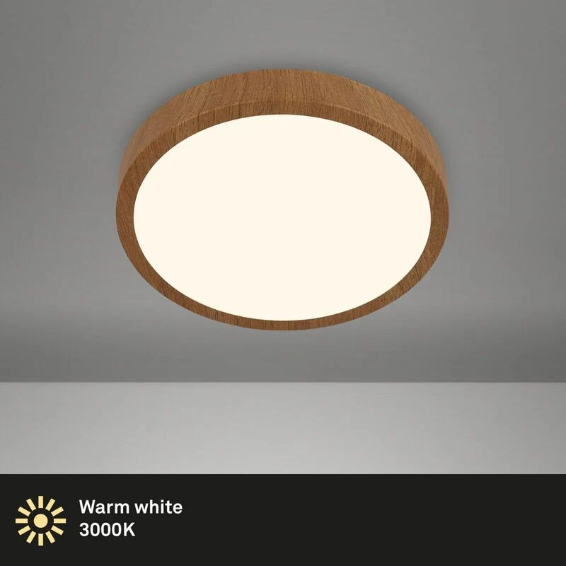 B-Ware Briloner Deckenlampe Runa Wood LED Leuchte Lampe Holzoptik warmweiß Ø38cm