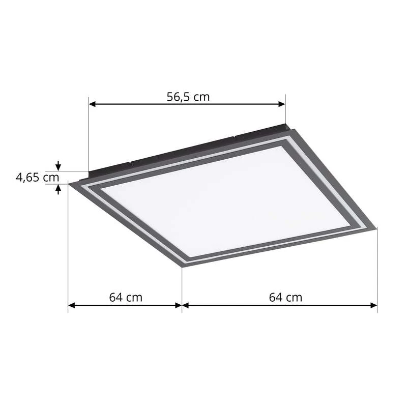B-Ware Lucande Deckenlampe Deckenleuchte LED Leicy schwarz RGB CCT Fernbedienung 64 cm