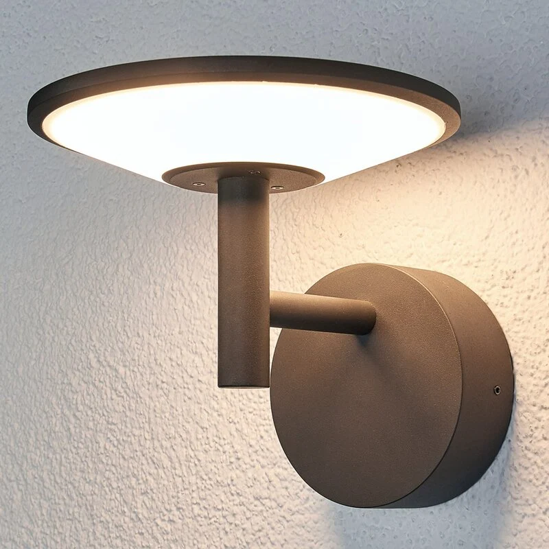 B-Ware Lucande Außenwandleuchte Wandlampe LED Außenleuchte anthrazit Aluminium IP65
