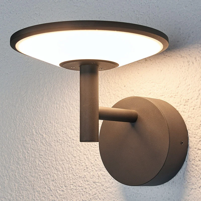 B-Ware Lucande Außenwandleuchte Wandlampe LED Außenleuchte anthrazit Aluminium IP65