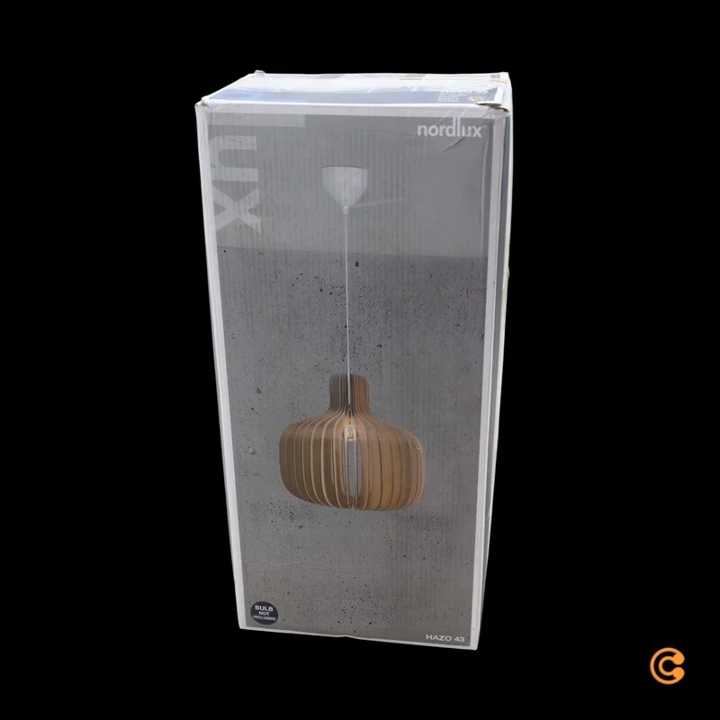 B-Ware Nordlux Pendelleuchte Hängelampe Hazo Holz naturfarben Ø 43 cm E27 LED Lampe