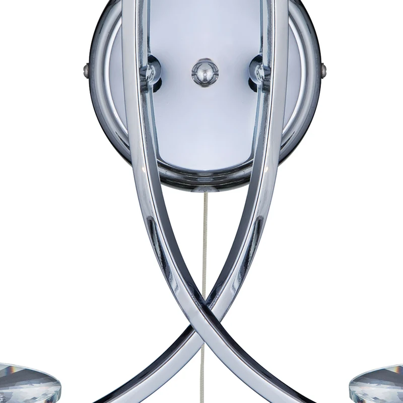 B-Ware Searchlight Wandleuchte Wandlampe Ascona 2-flammig Chrom Glas Schalter E14 LED