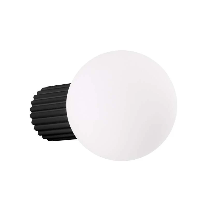 B-Ware Wandleuchte Wandlampe Orbi Schwarz Glas Aluminium IP44 Badezimmer G9 LED Ø 12 cm