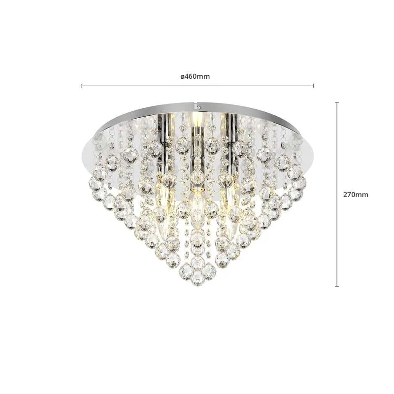 B-Ware Lindby Deckenlampe Annica LED Deckenleuchte dimmbar chrom Ø46cm 5-flammig 27cm