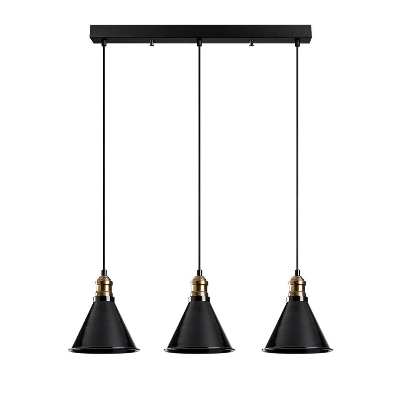 B-Ware Mercury Row Hängelampe Berceste 251-S1 3-flammig LED Pendelleuchte schwarz-gold