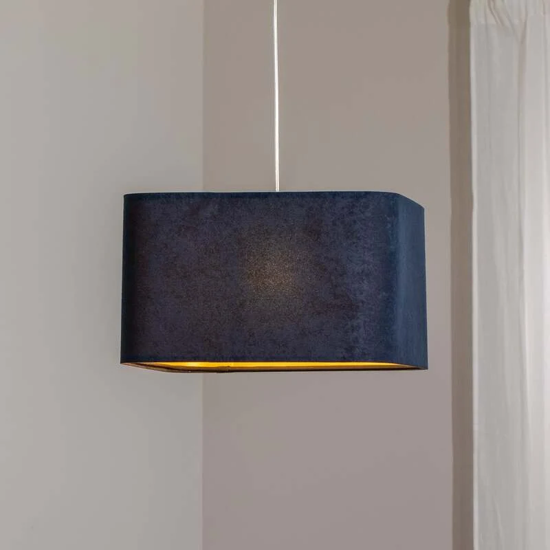 B-Ware Hängeleuchte Kwadro LED Pendelleuchte Licht dimmbar dunkelblau gold 40x40cm