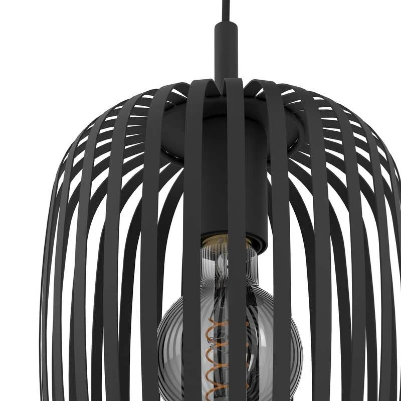 B-Ware Eglo Hängeleuchte Pendelleuchte Romazzina 3-flg dimmbar schwarz Ø46cm Stahl