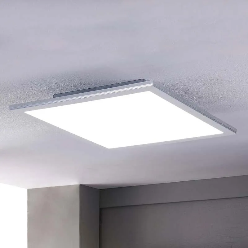 B-Ware Lindby LED Panel Deckenleuchte Deckenlampe CCT Fernbedienung weiß silber 62 cm