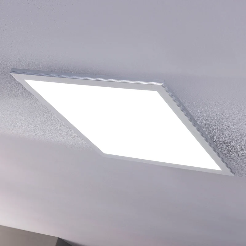 B-Ware Lindby LED Panel Deckenleuchte Deckenlampe CCT Fernbedienung weiß silber 62 cm