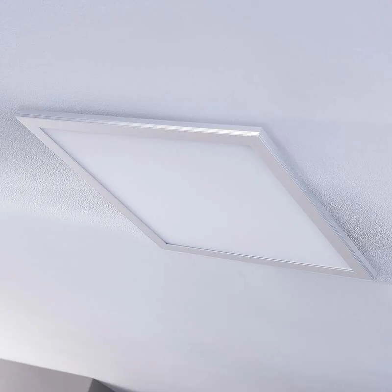 B-Ware Lindby LED Panel Deckenleuchte Deckenlampe CCT Fernbedienung weiß silber 62 cm