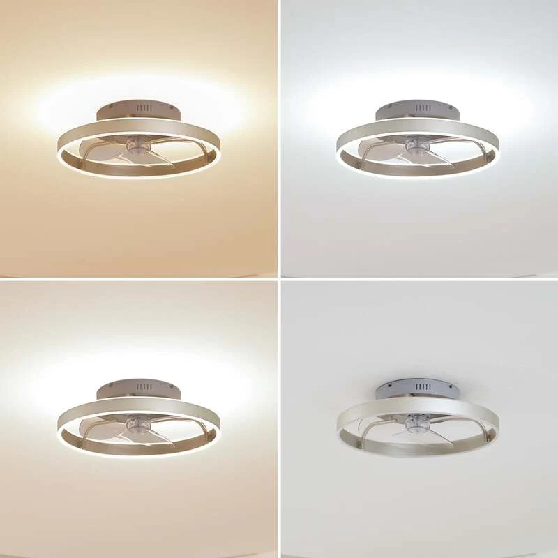 B-Ware Lindby LED-Deckenventilator Momitu silber leise Ø 50 cm dimmbar 36 W