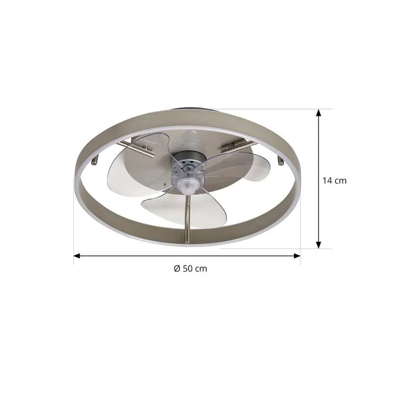 B-Ware Lindby LED-Deckenventilator Momitu silber leise Ø 50 cm dimmbar 36 W