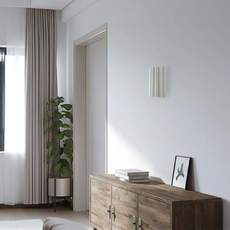 B-Ware Duolla Wandleuchte Wandlampe Aria Microfaser creme E27 LED Lampenschirm