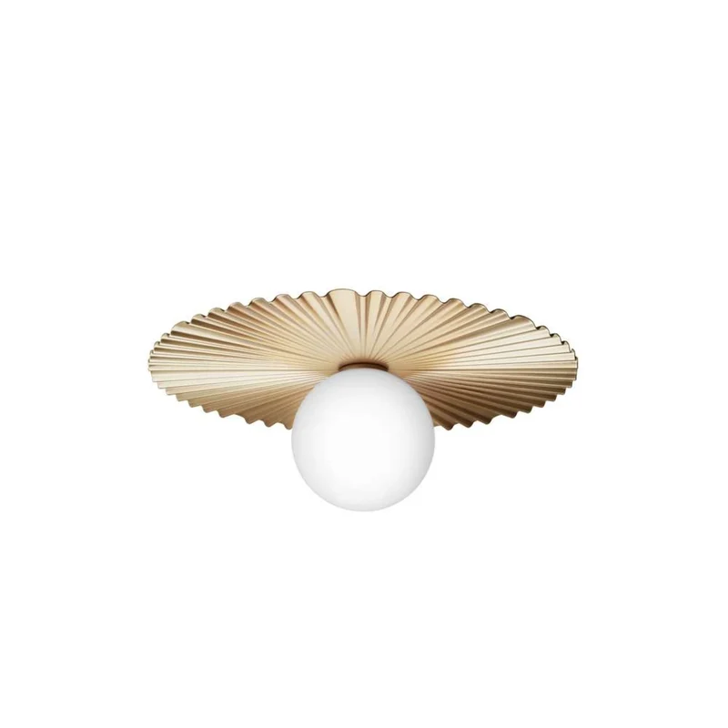 B-Ware Nuura Wandlampe Wandleuchte Liila Muuse Gold Opal Glas Metall Ø 42 cm G9 LED