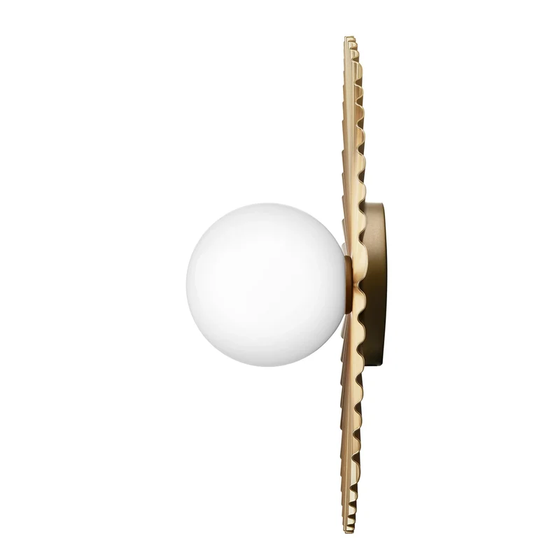 B-Ware Nuura Wandlampe Wandleuchte Liila Muuse Gold Opal Glas Metall Ø 42 cm G9 LED