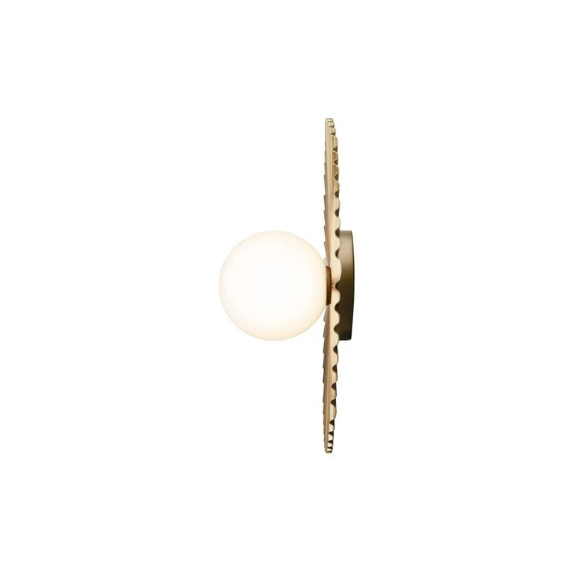 B-Ware Nuura Wandlampe Wandleuchte Liila Muuse Gold Opal Glas Metall Ø 42 cm G9 LED