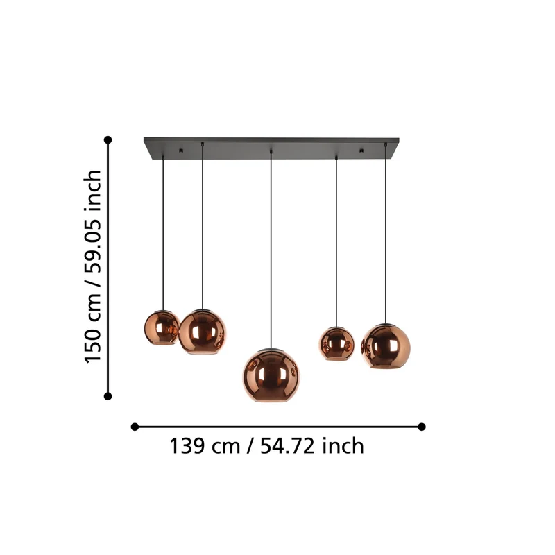 B-Ware Eglo Stars Of Light Hängeleuchte Pendelleuchte Cordoba Glas Kupfer E27 LED La622